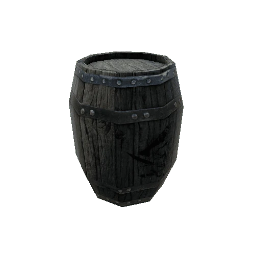 Wood barrel LOD01 FBX